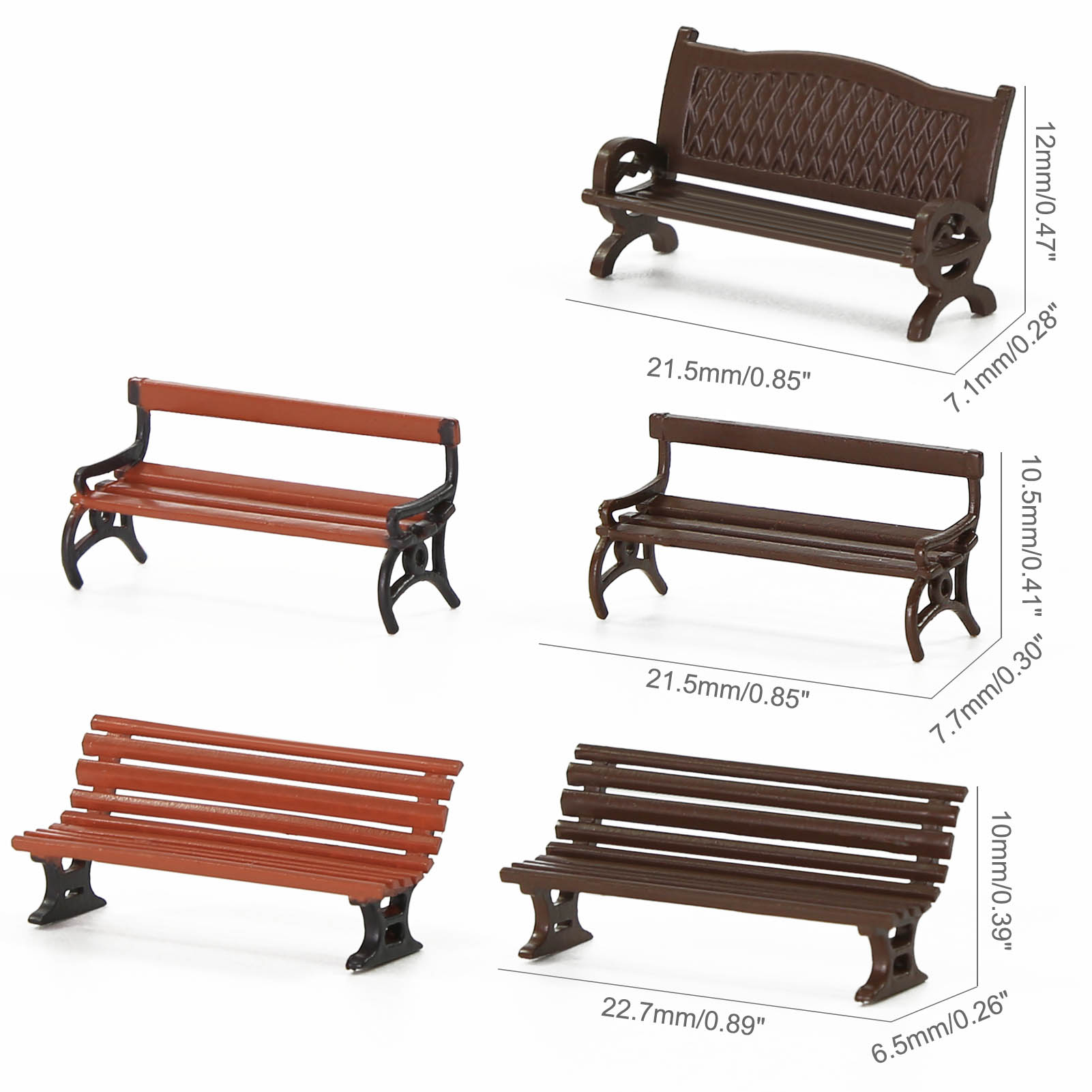 Evemodel 12pcs HO Scale 1:87 G - đánh giá và giá Bonsai Garden Bench