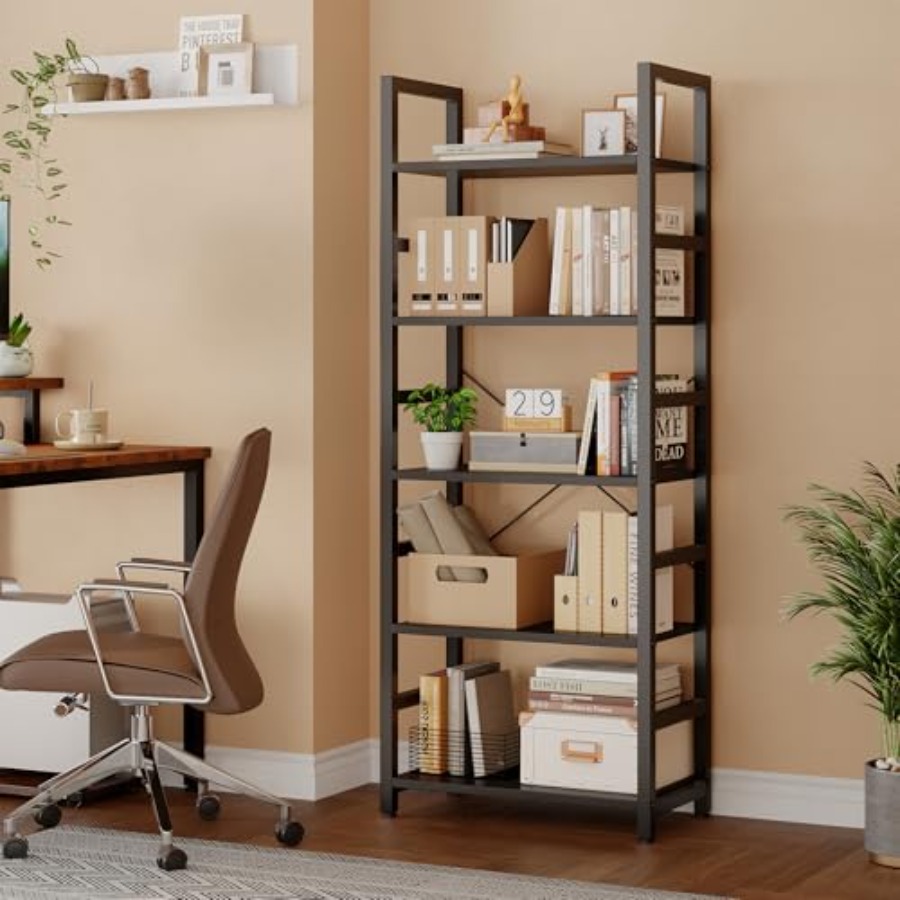 5-Tier Bookshelf, Modern Tall  - đánh giá và giá Display Stand Wood