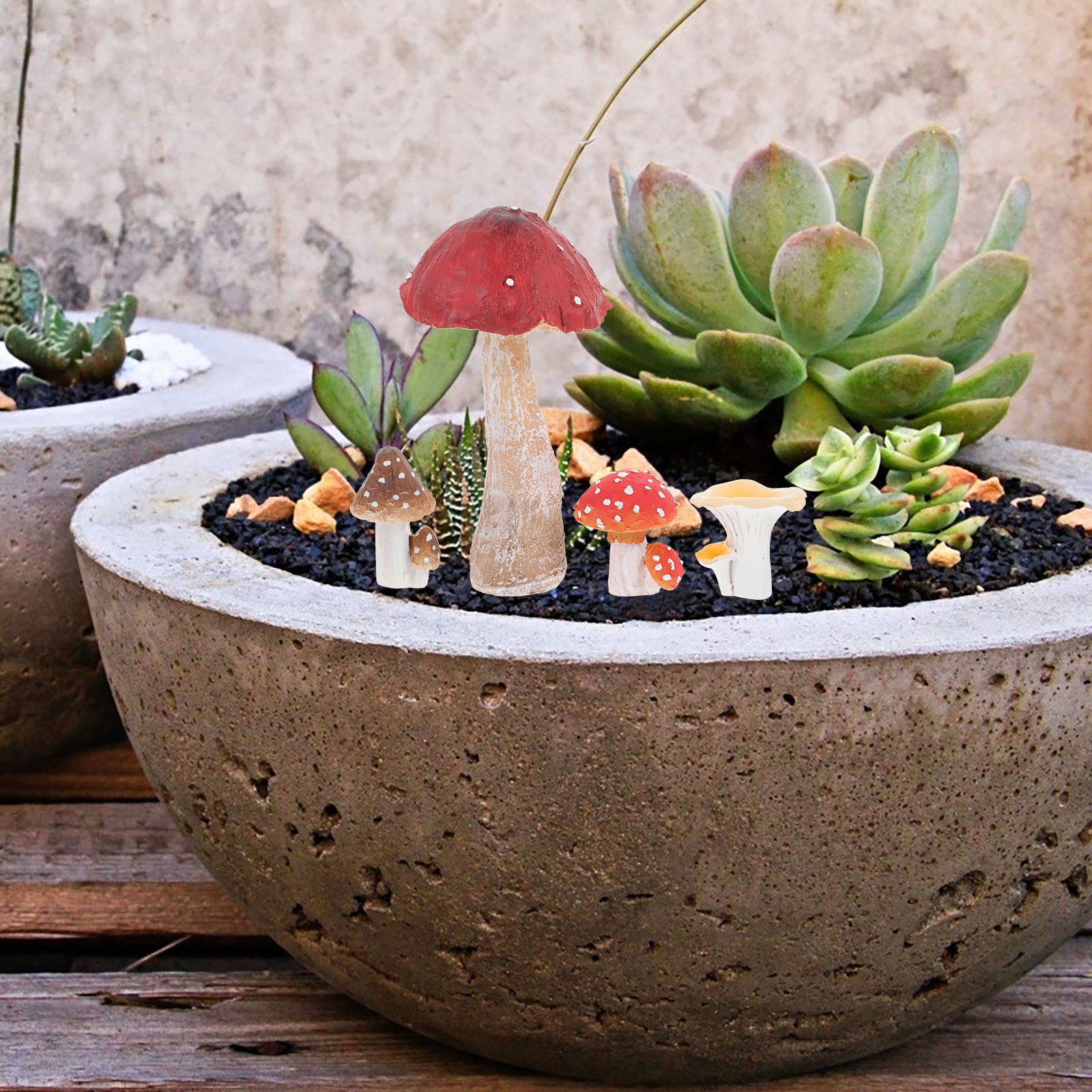 4Pcs Resin Miniature Mushroom  - đánh giá và giá Bonsai Garden Miniature