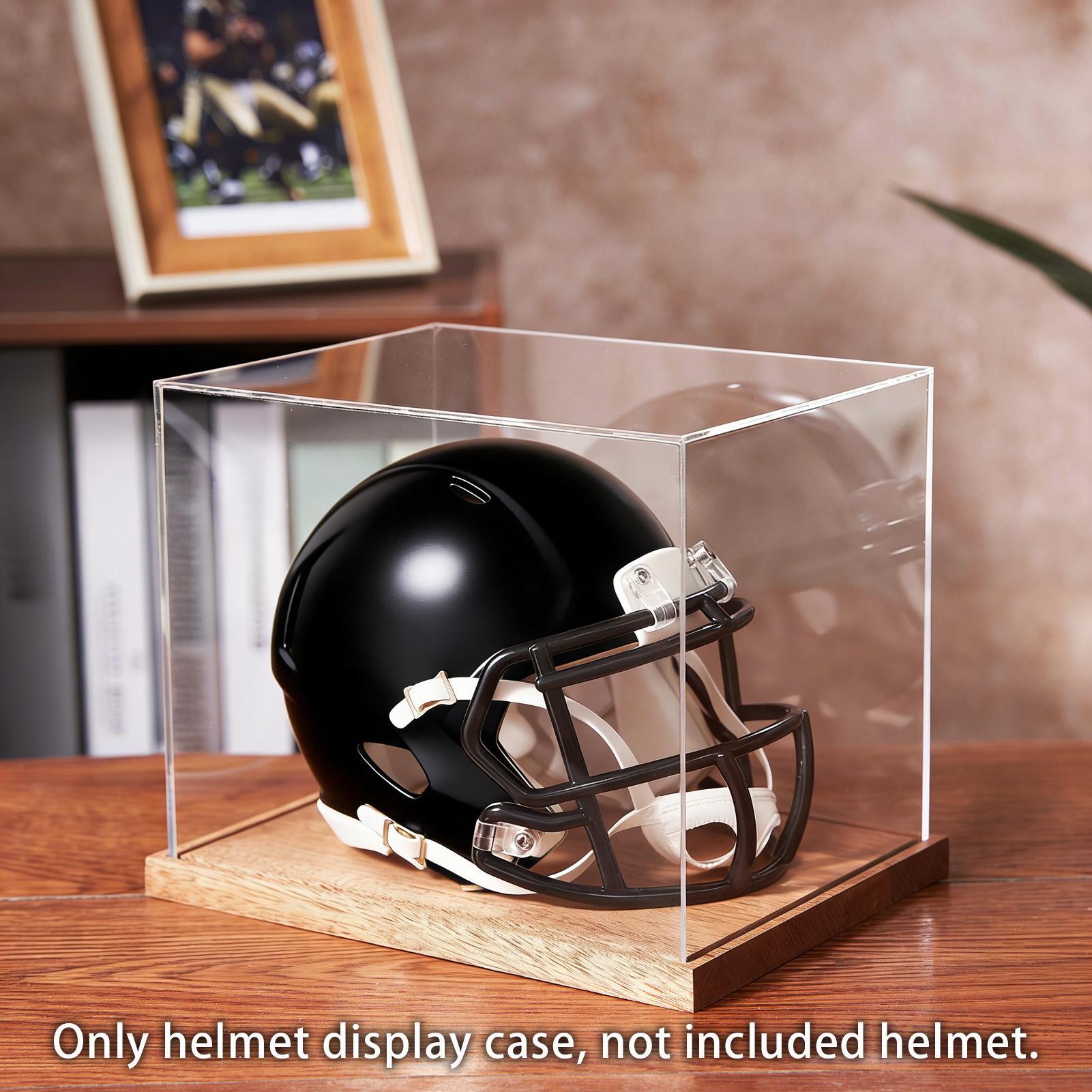 Football Helmet Case Clear Box - đánh giá và giá Display Stand Wood