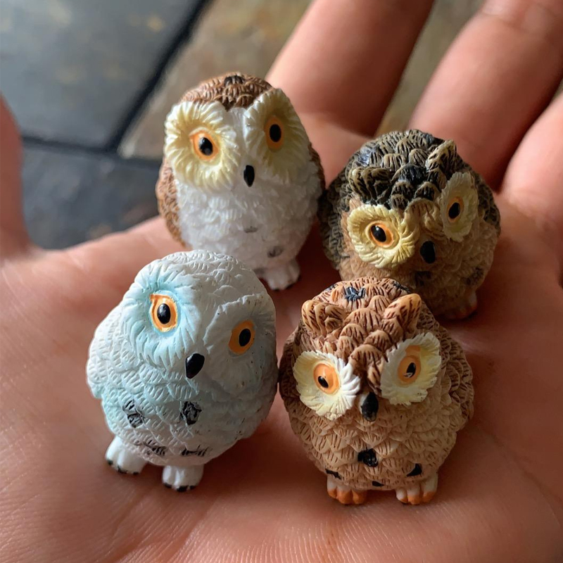 4pcs Resin Mini Owls Miniature - đánh giá và giá Bonsai Garden Miniature