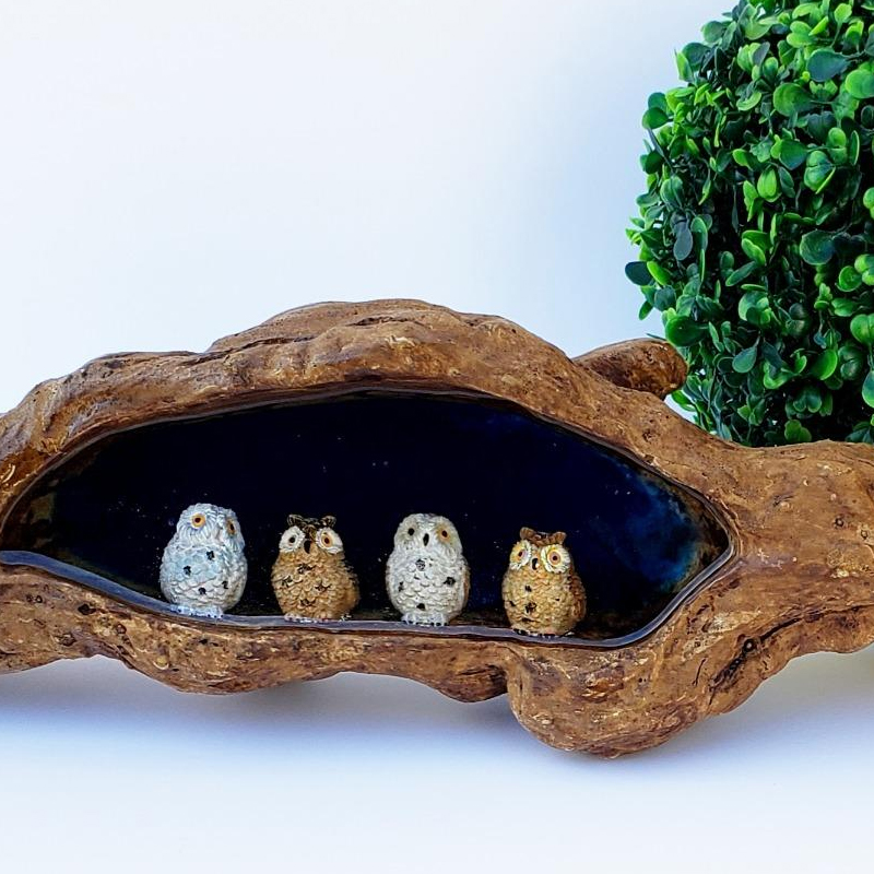 4pcs Resin Mini Owls Miniature - đánh giá và giá Bonsai Garden Miniature