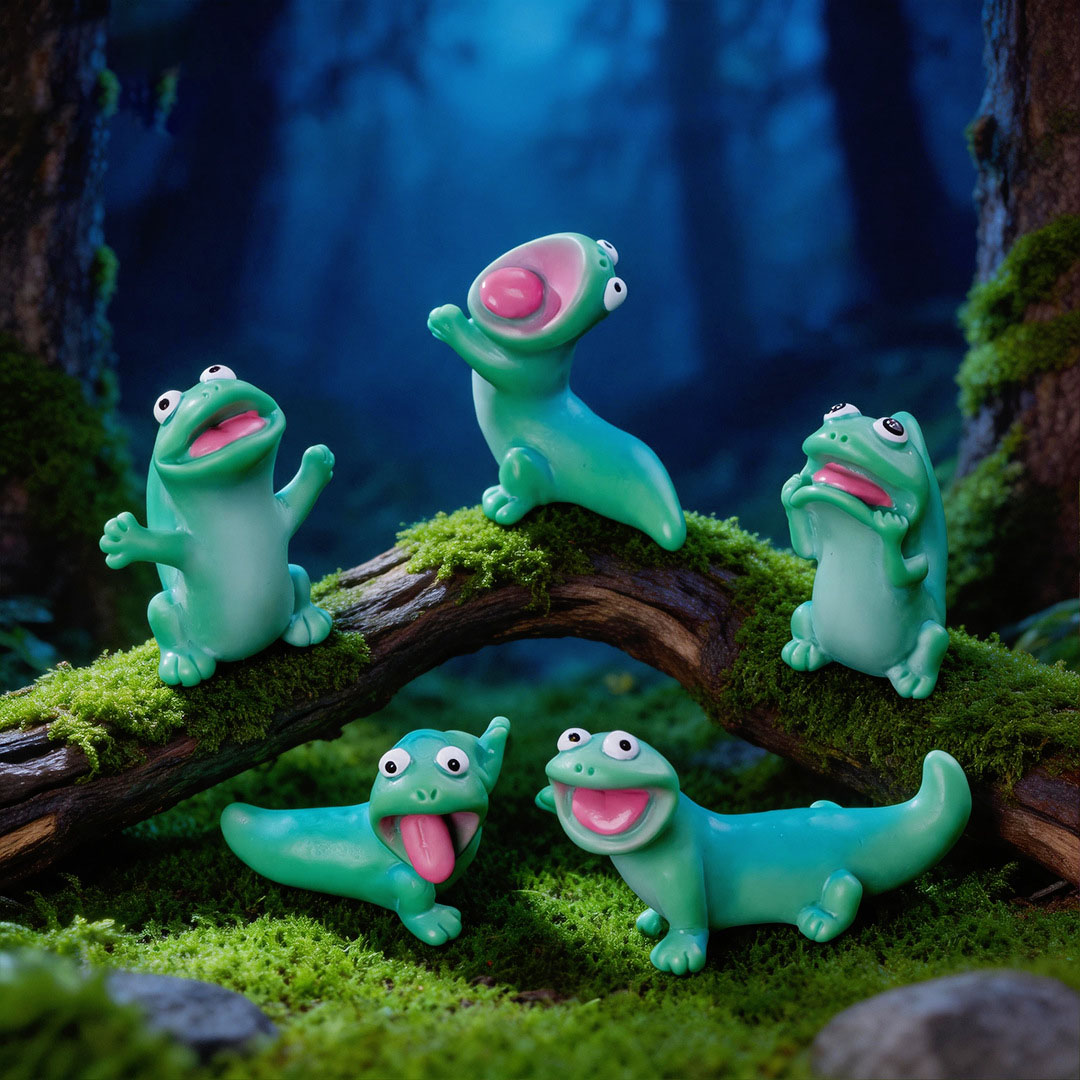 5pc Cartoon Funny Green Lizard - đánh giá và giá Bonsai Garden Miniature